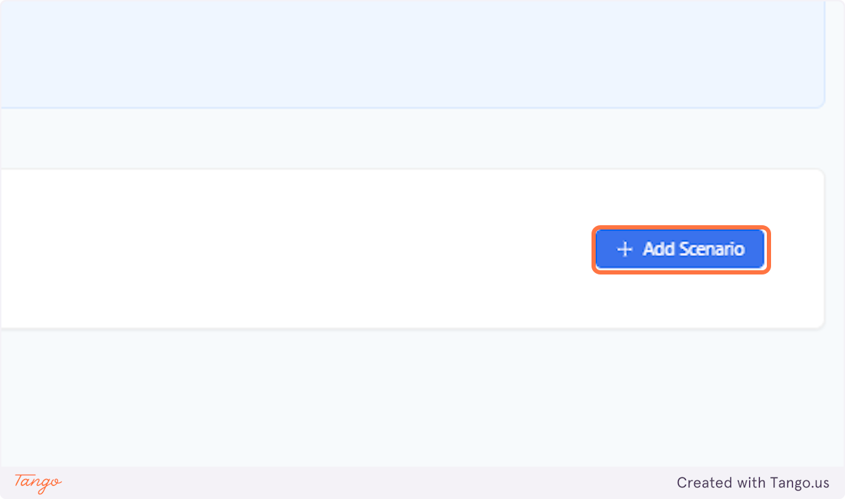Click on Add Scenario at the top of the page