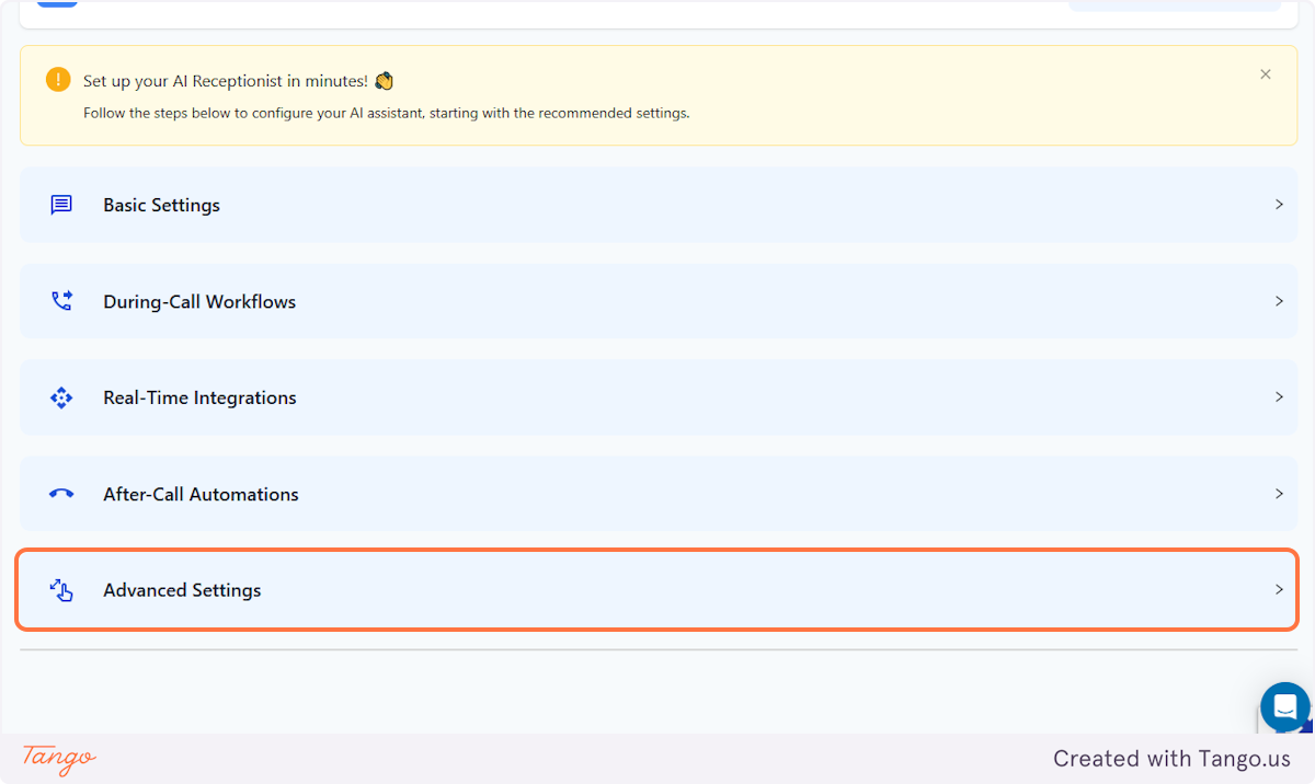 Click on Advanced Settings