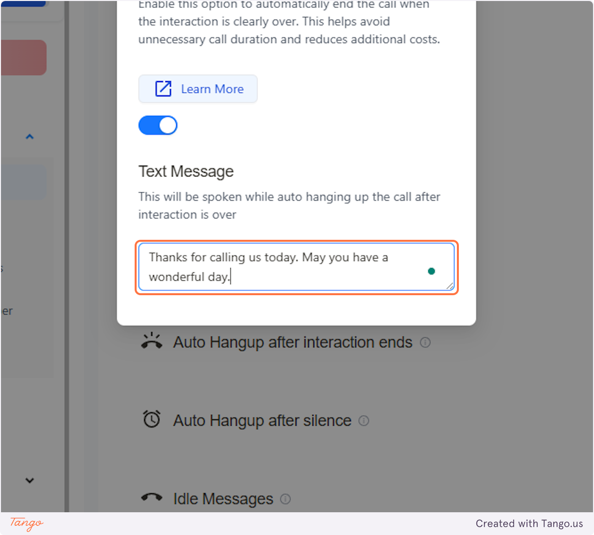 Adding a text message