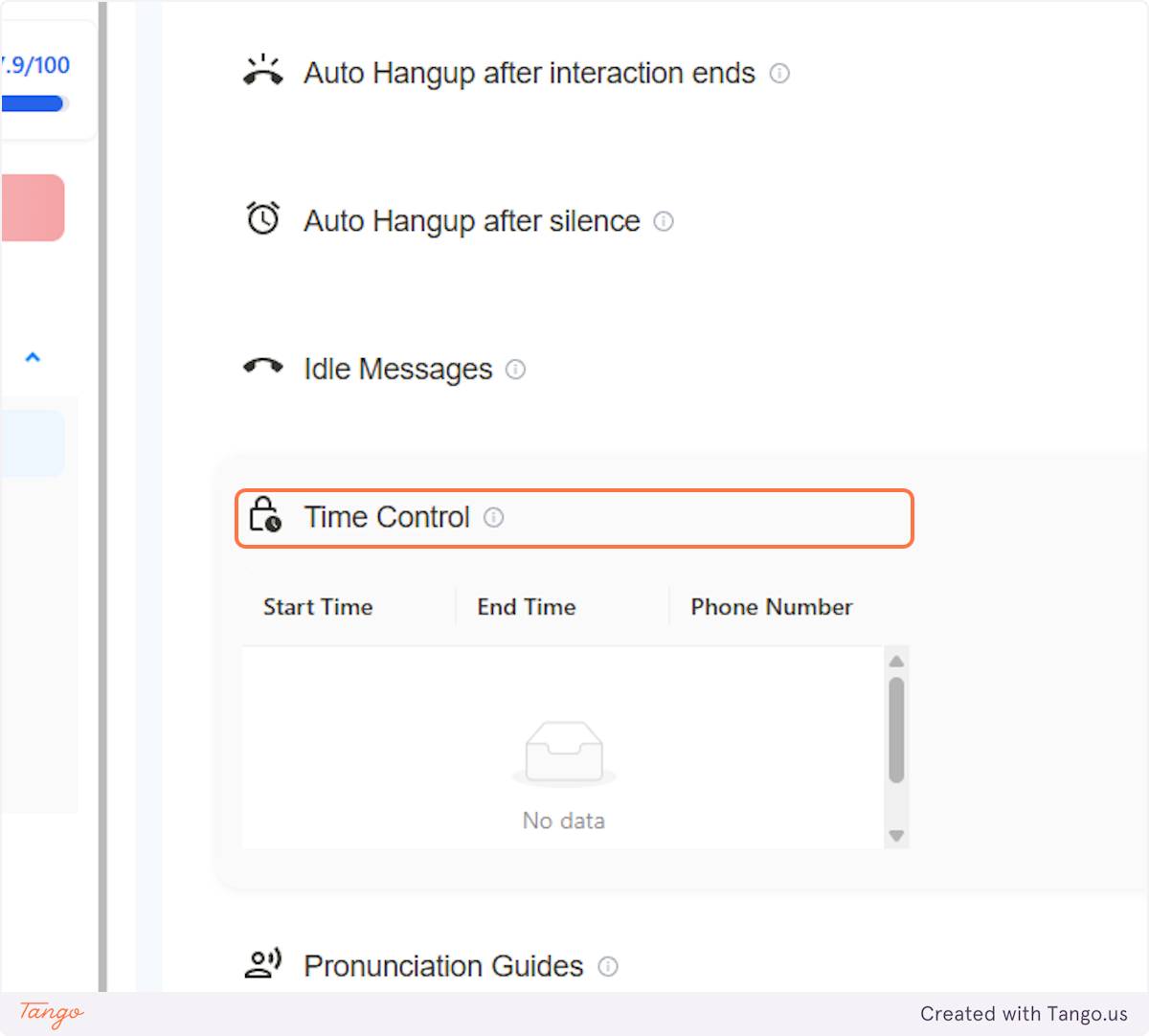 Click on Time Control