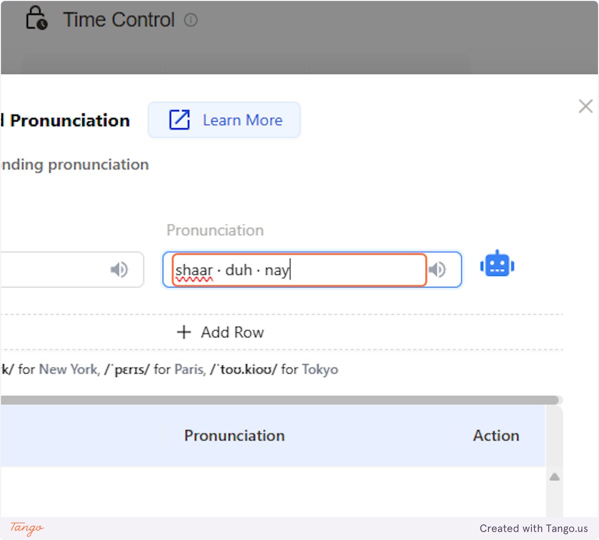 Add the Pronunciation