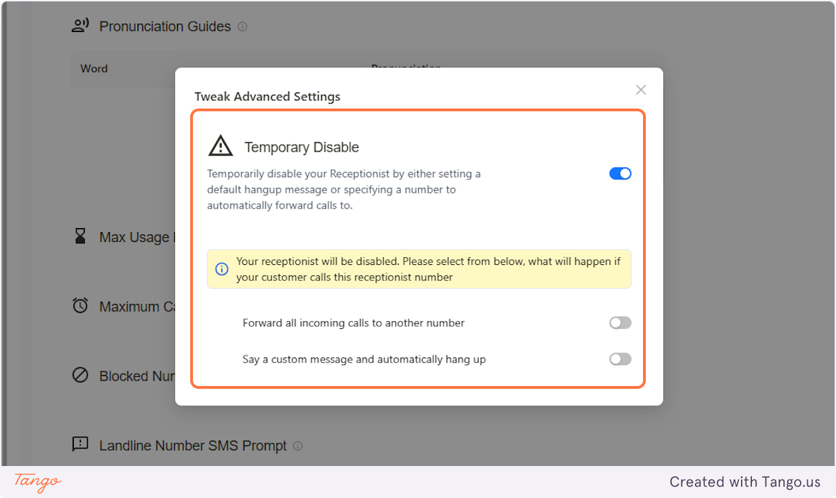 DISABLE YOUR AI RECEPTIONIST