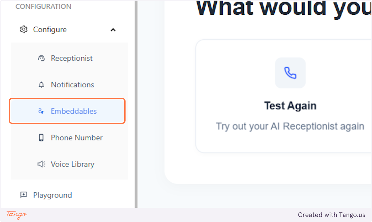 Click on Embeddables