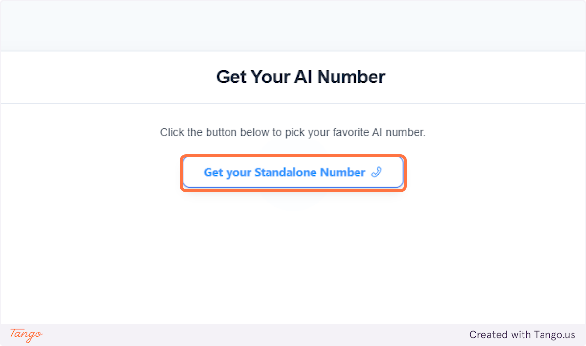 Click on Get your Standalone Number