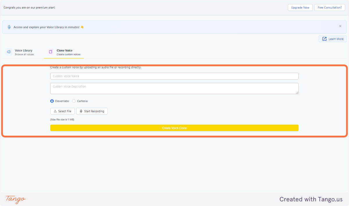 If nothing fits, you can clone your voice.