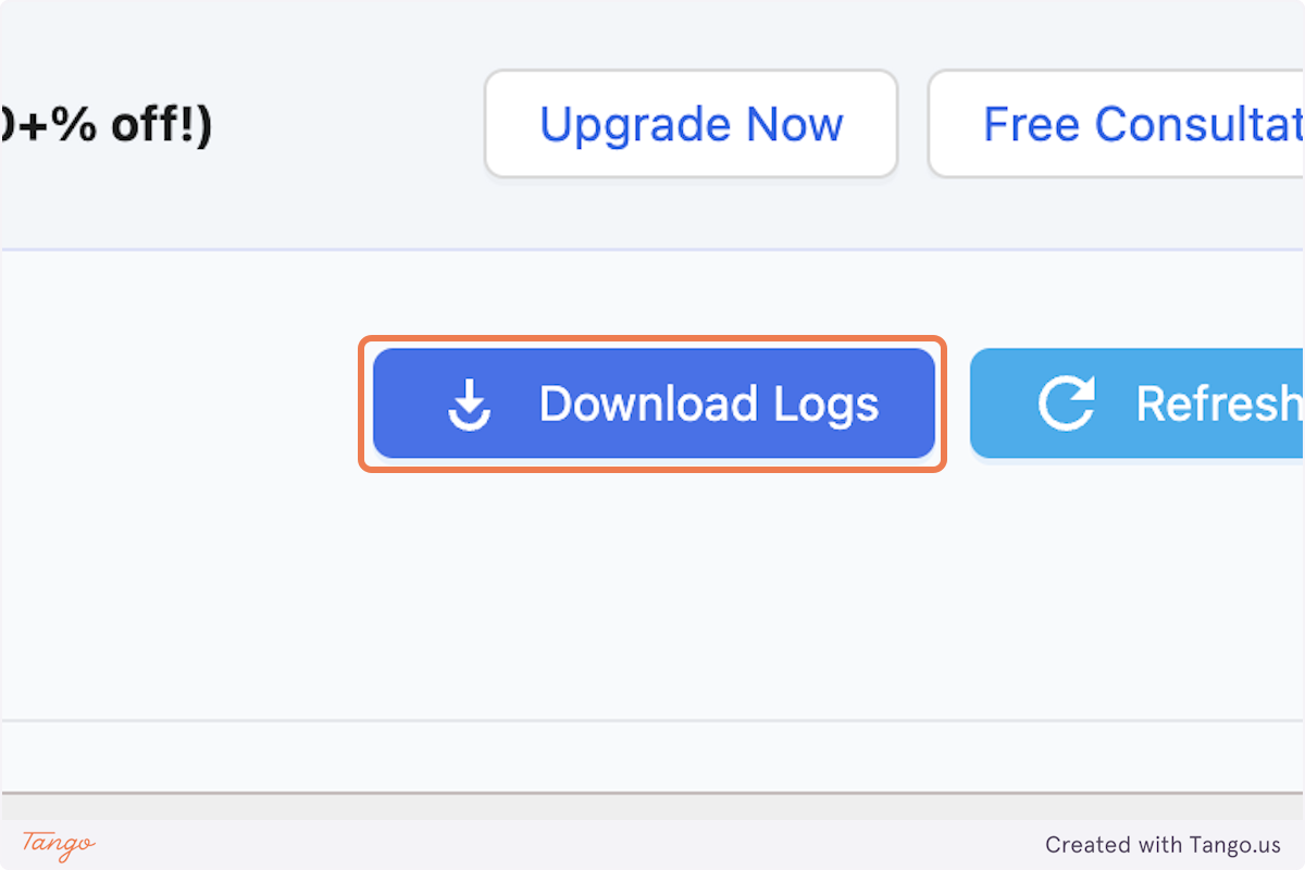 Click on Download Logs