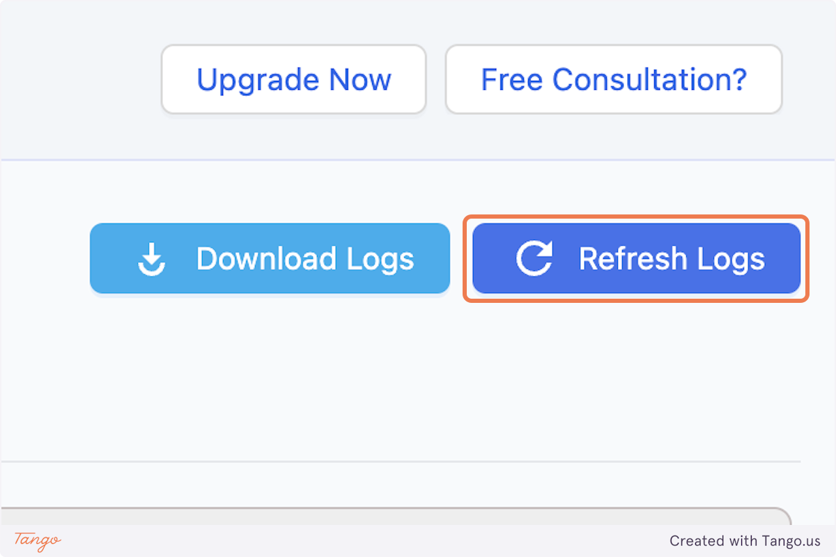Click on Refresh Logs