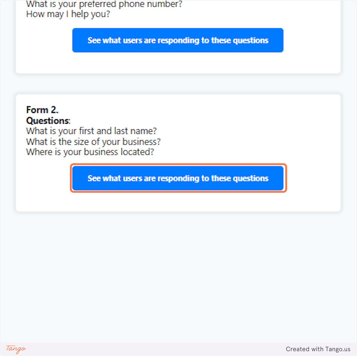 You can see what users are responding to these questions