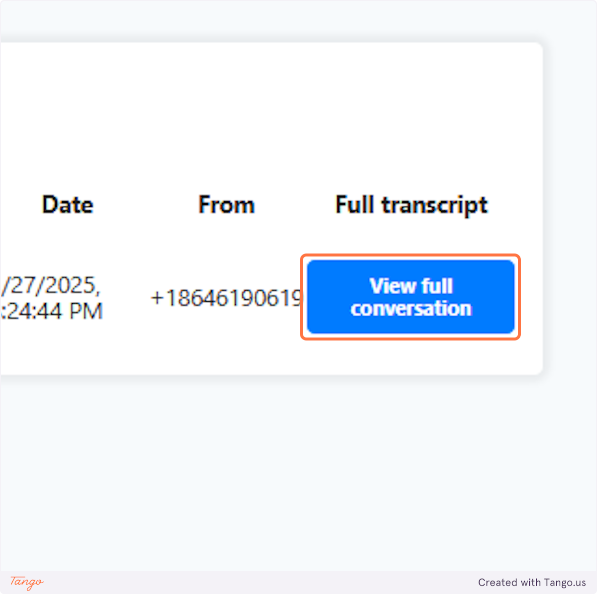 Click on View full conversation