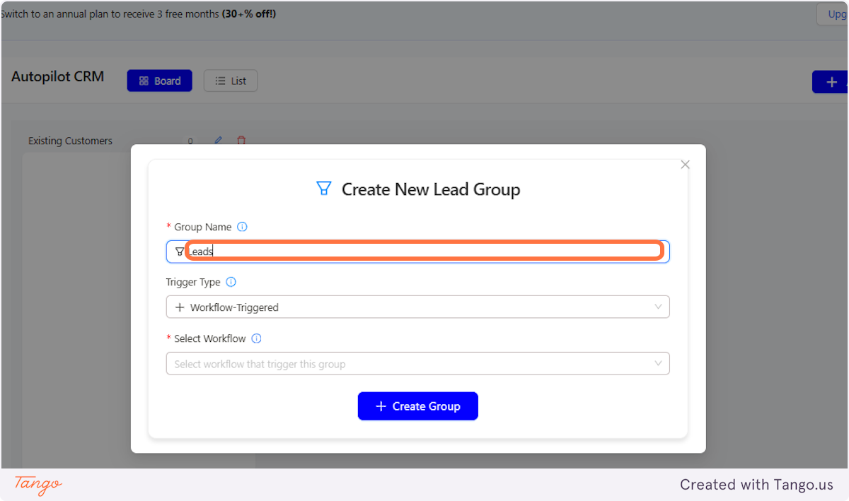 Adding the Lead Group Name