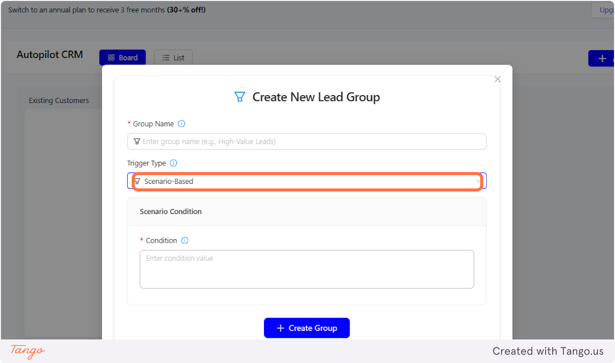 You have 2 options for the trigger type