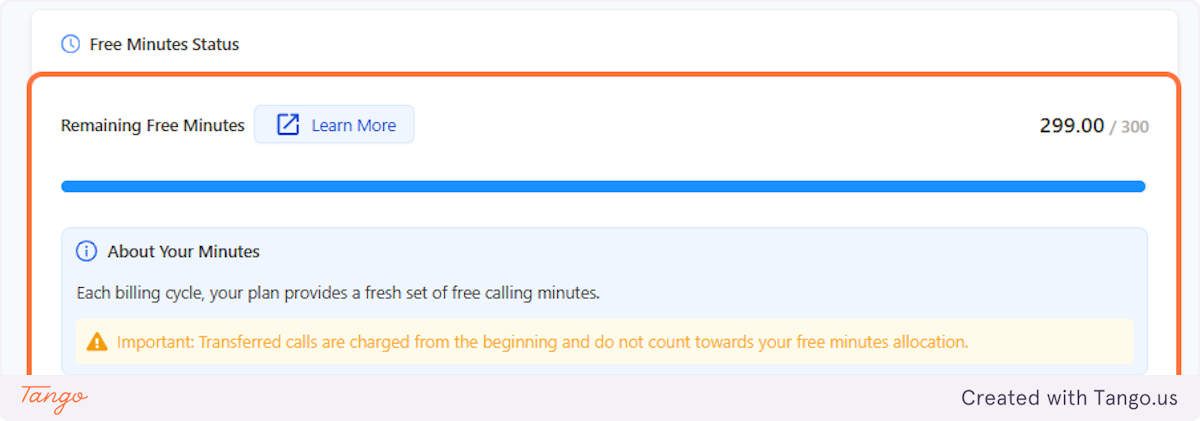 Remaining Free Minutes