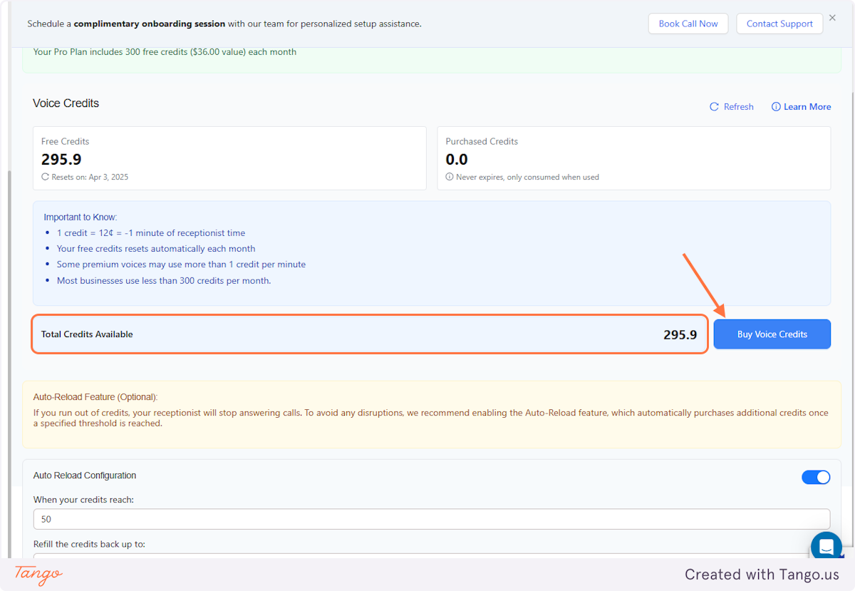 Total Voice Credits Available