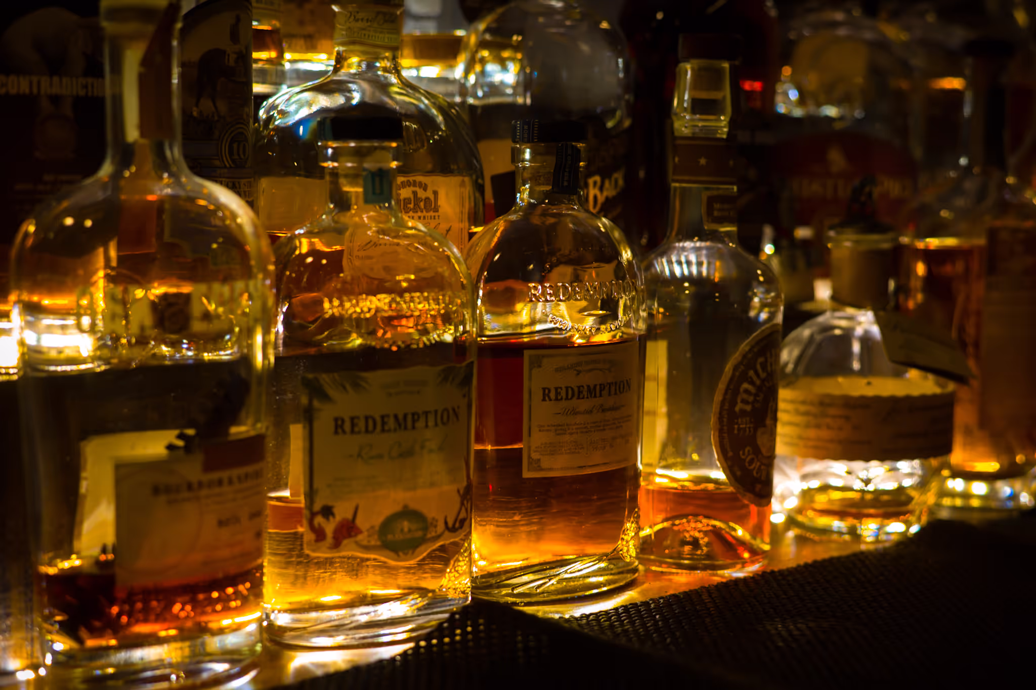 A photo of the bourbon section. 