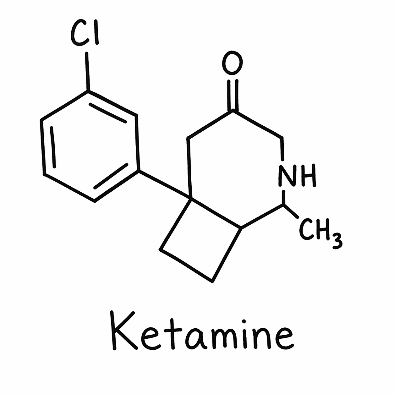 Molecular structure of ketamine
