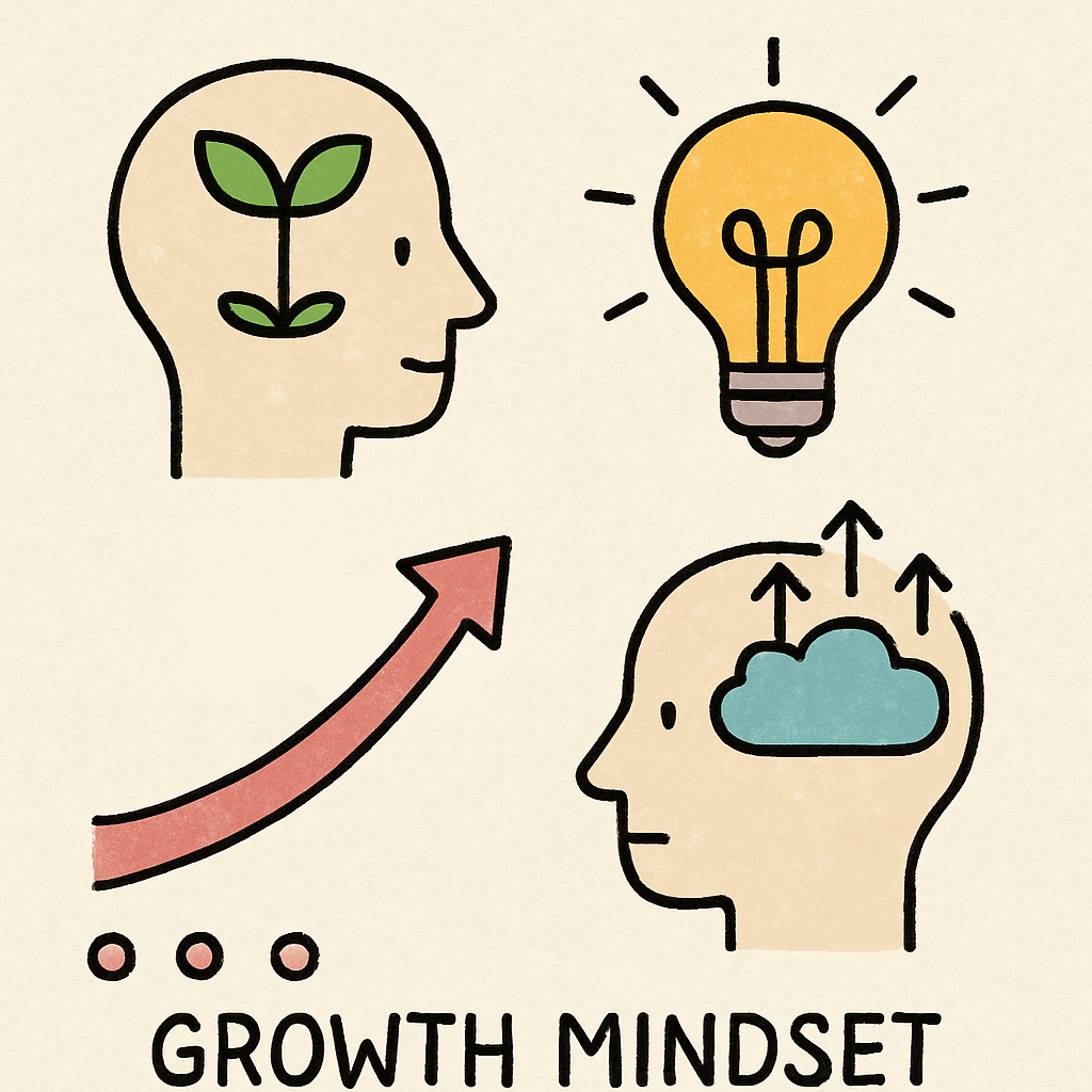 Illustration of growth mindset symbols
