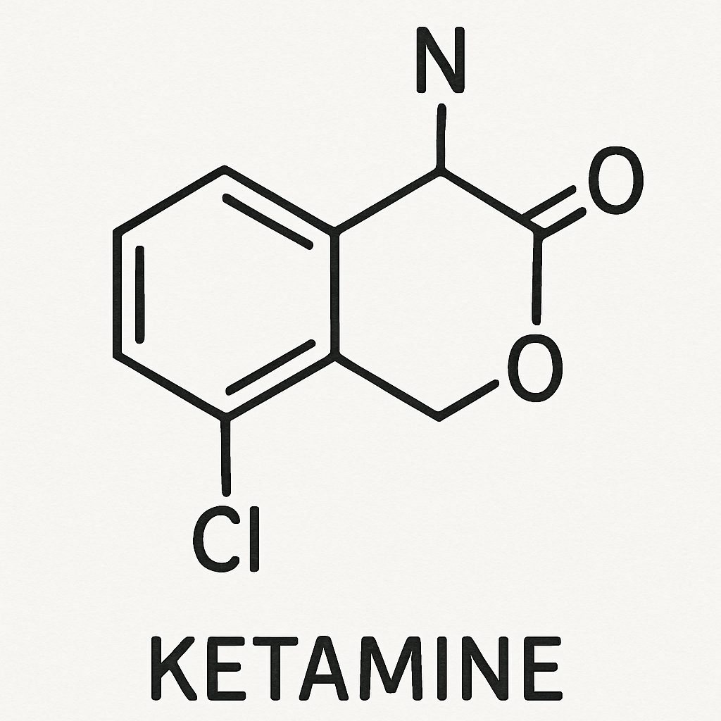 Illustration of ketamine molecular structure