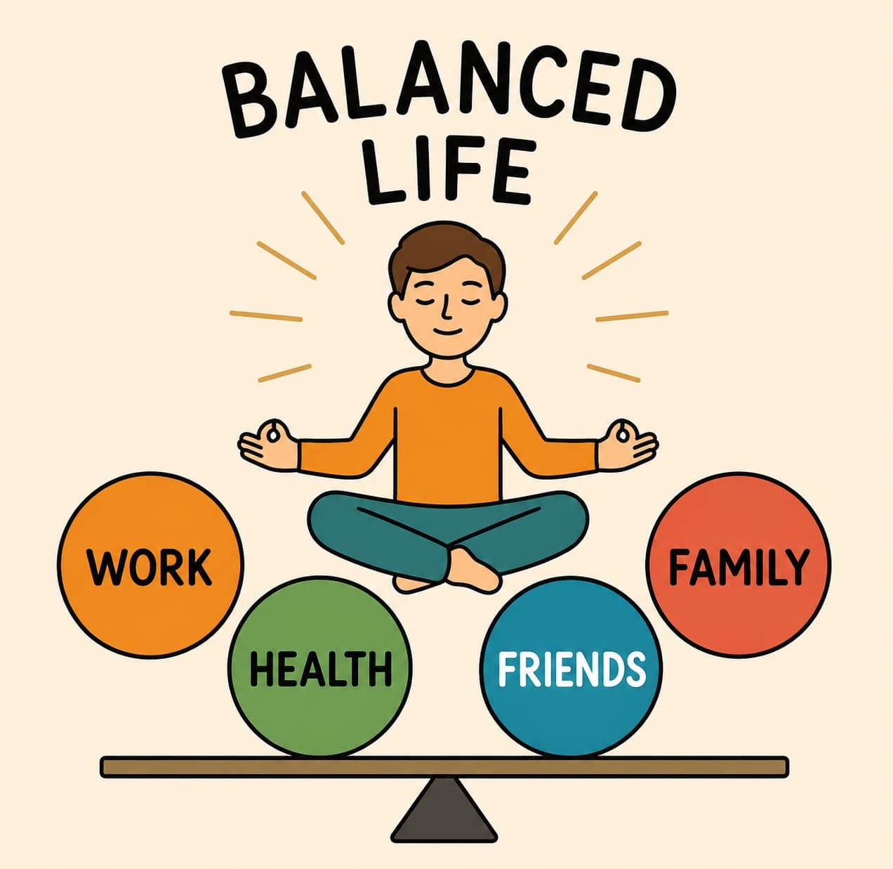 Illustration of balanced life elements