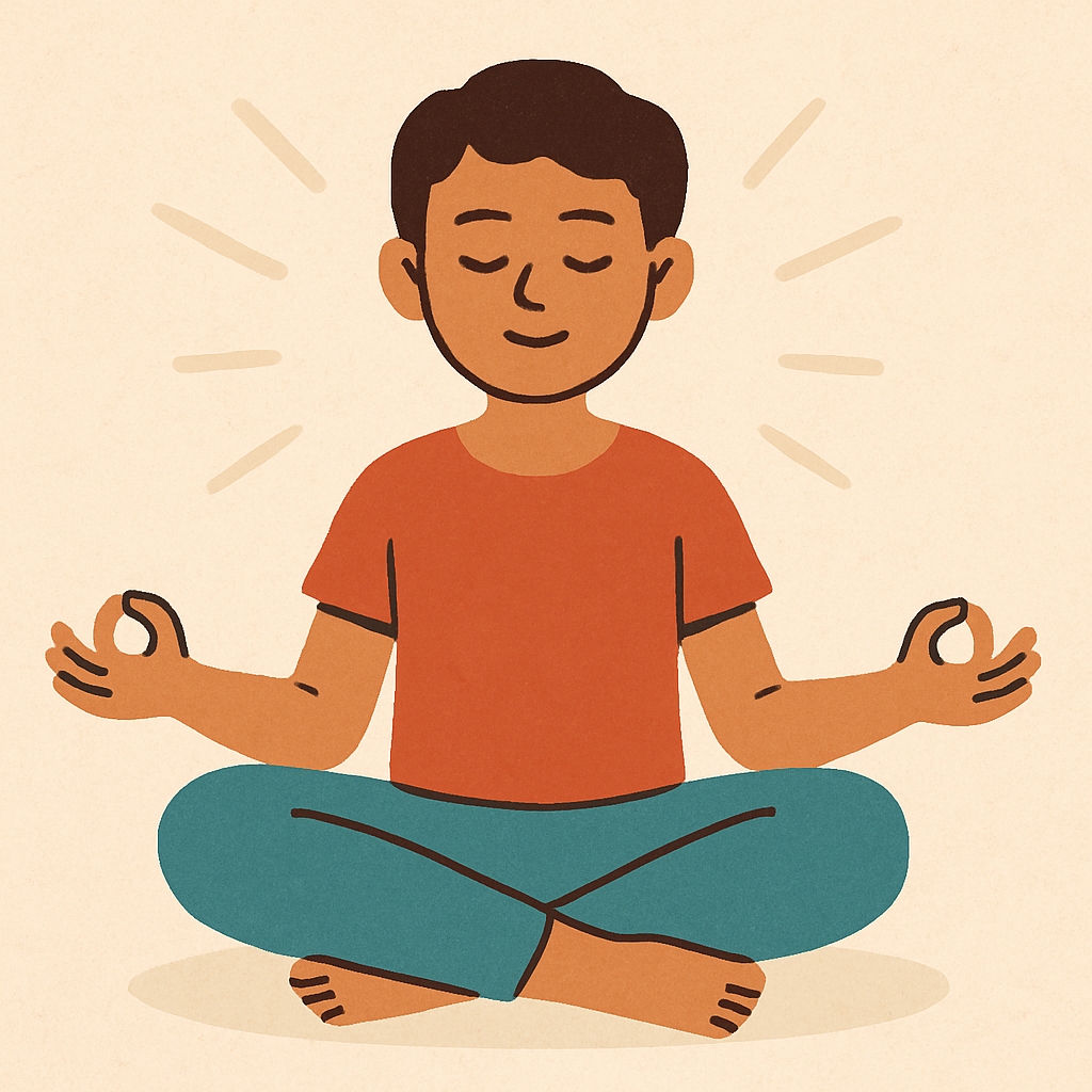 Illustration of a person meditating