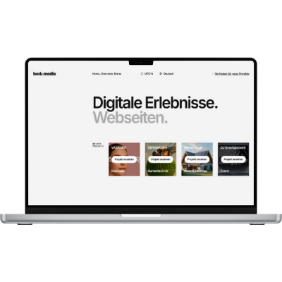 Webseite auf Laptop