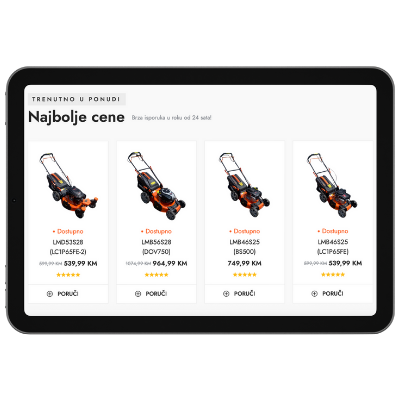 Eine Hand haltet ein Tablet 