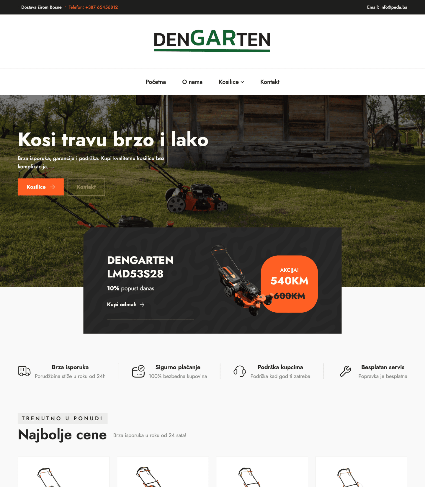 Webseitenvorschau eines Online Shops
