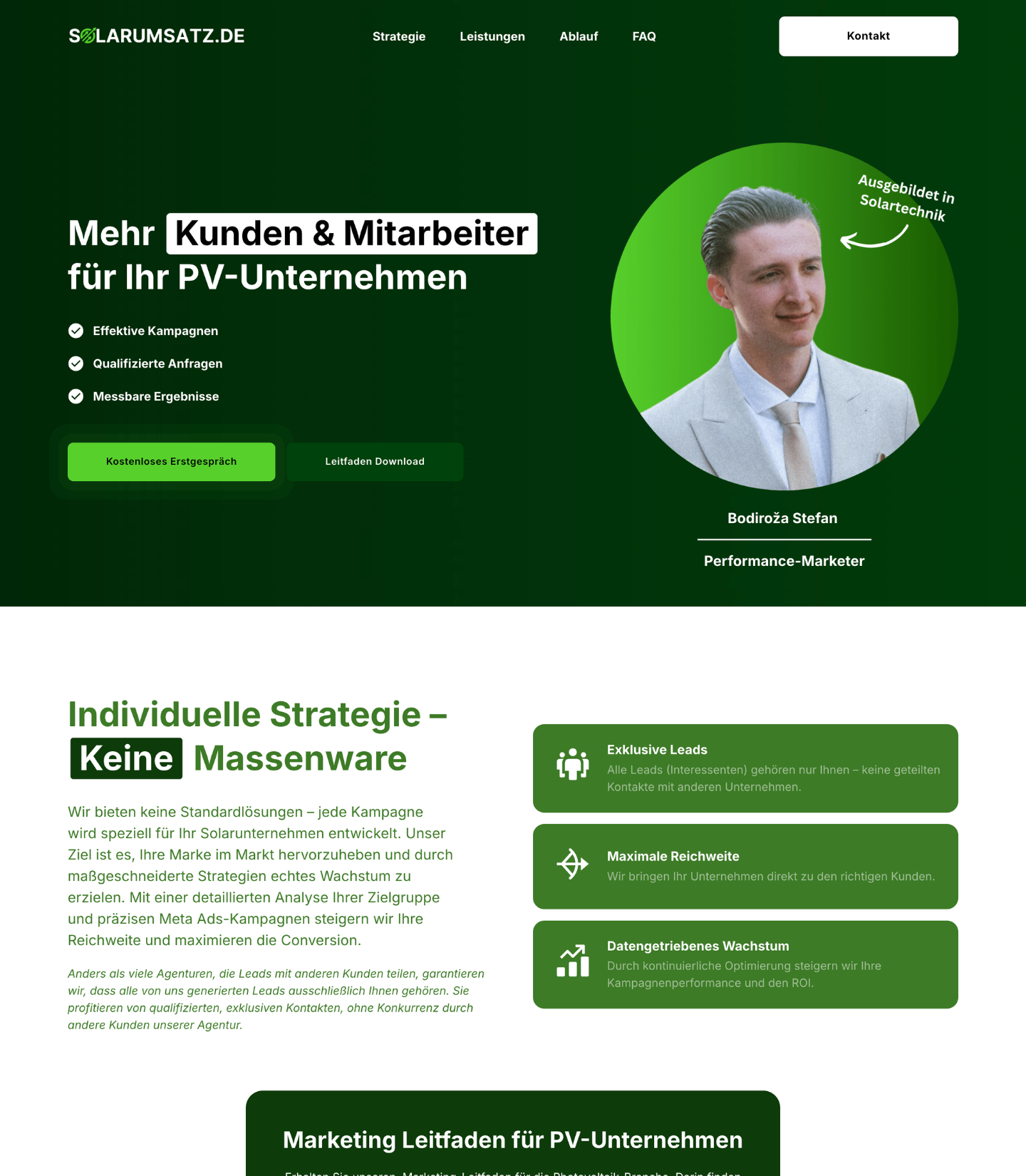 Webseitenvorschau einer Marketing Agentur
