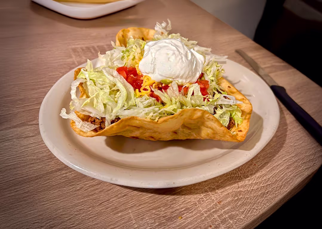 A Mexican dish served on a white plate.