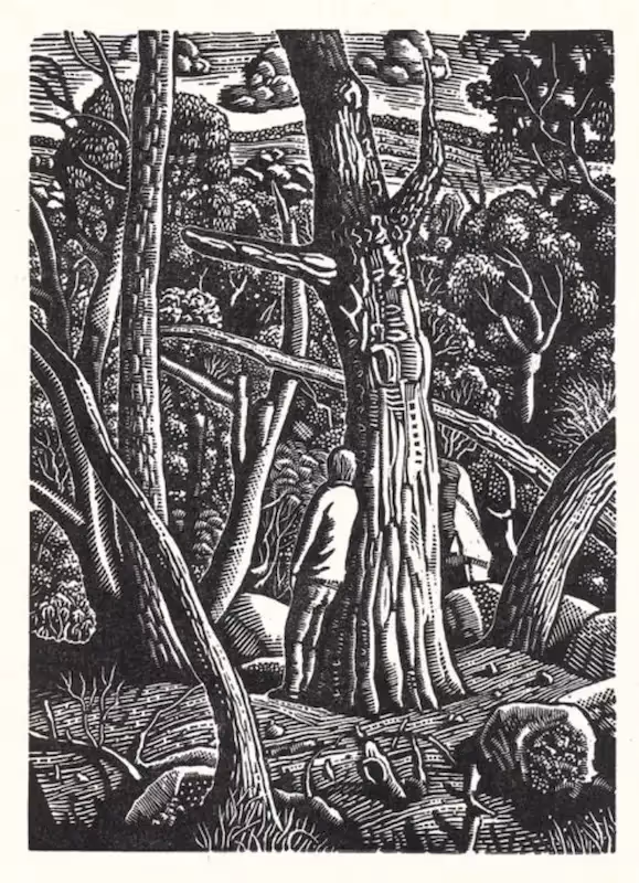 David Frazer, Complicated life, 2019, wood engraving 12 x 8.5 cm, edition 50. Courtesy the artist and Australian Galleries