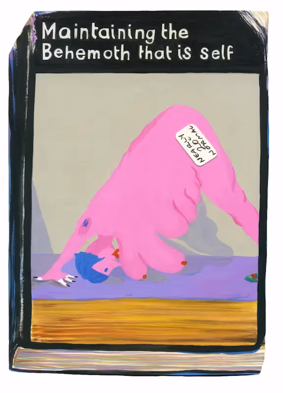 Anna Hoyle, Maintaining self, 2019, gouache, acrylic on paper, on wood, 22 x 15 cm