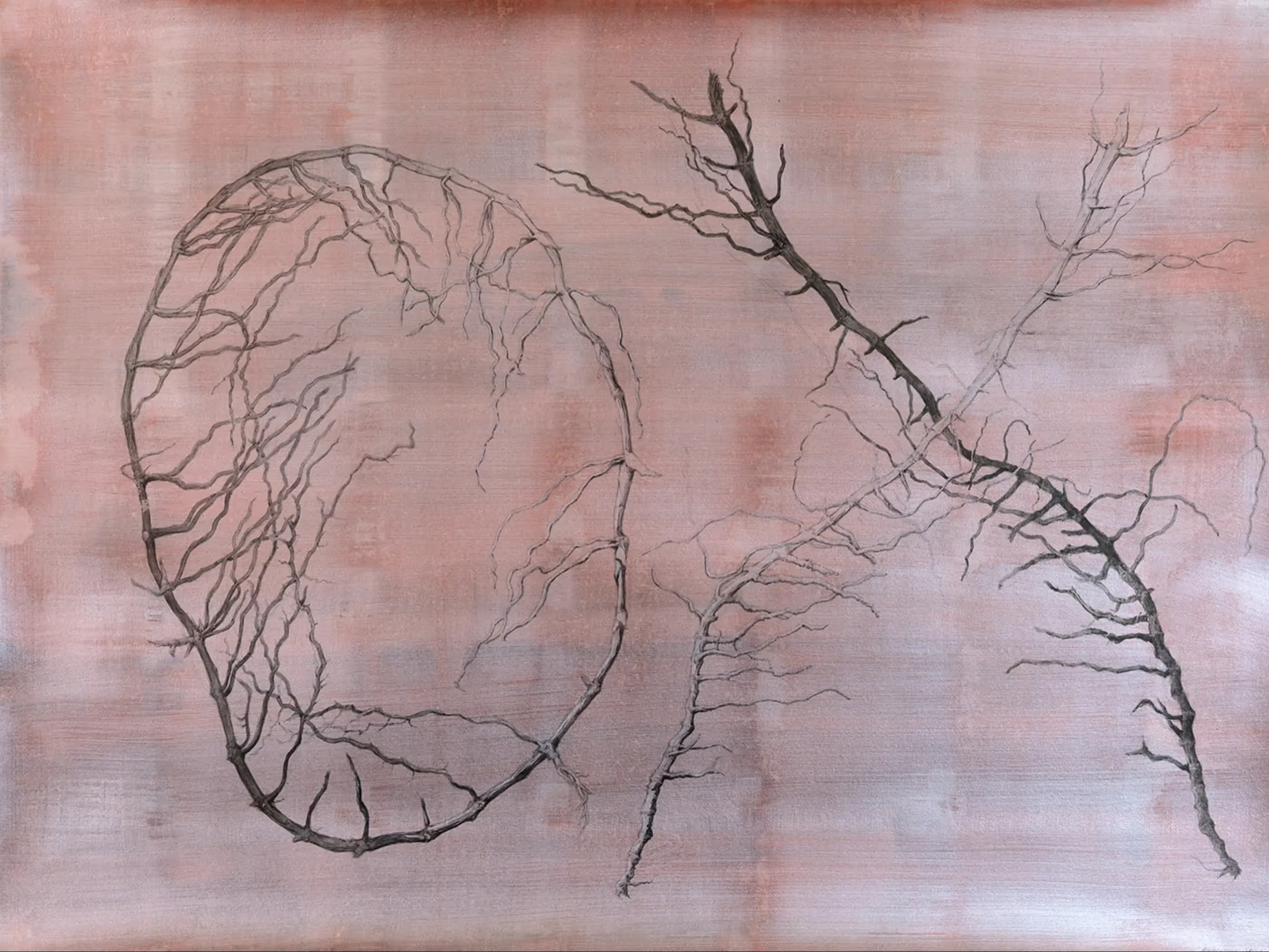 Do you still love me? Asked the earth (couch), 2021, pencil and Chinese pigmented ink on Arches paper, 56 x 76 cm  