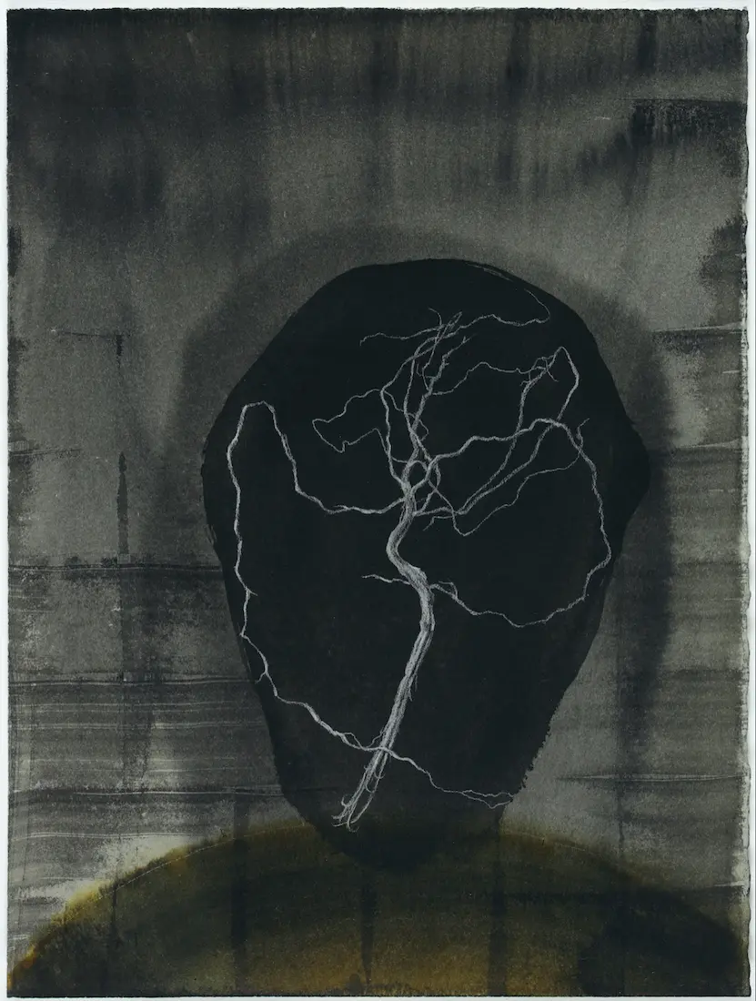 Contained, 2021, pencil, Chinese and pigmented ink on Arches paper, 38 x 28.5 cm