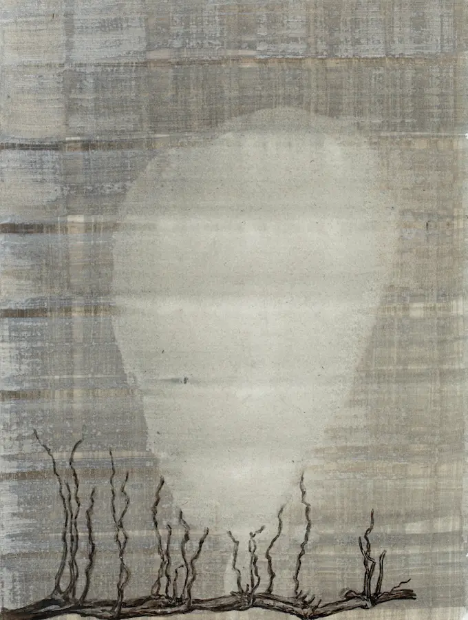 Delicate balance, 2021, Chinese & pigmented ink on Arches paper, 38 x 28.5 cm