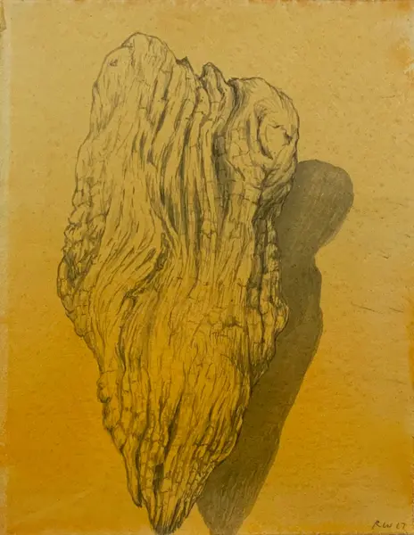 At the mouth of the Werribee River, 2017, Chinese ink & watercolour on Arches paper, 16 x 12.5 cm