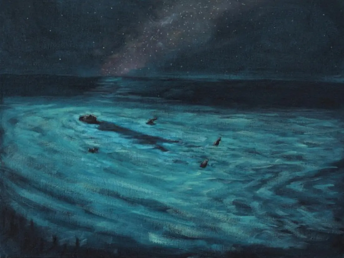Geoffrey Ricardo, An ocean inside, 2020, oil on canvas board, 30 x 41 cm