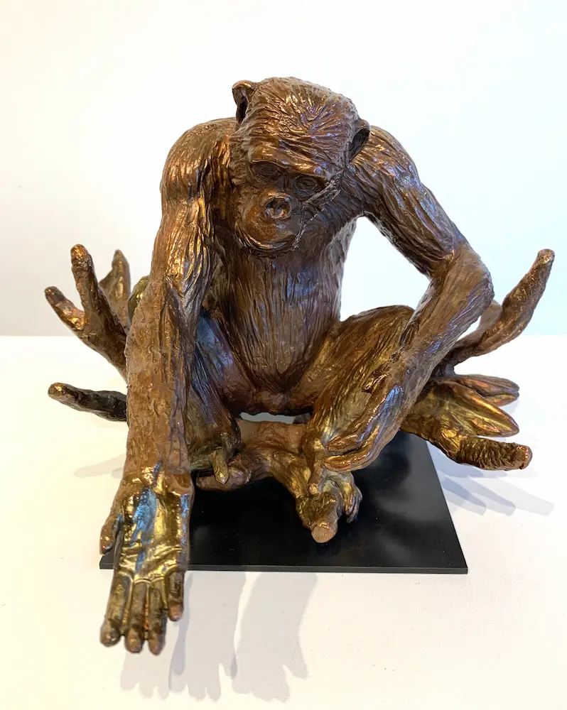 Lisa Roet, David Greybeard, 2020, bronze, heat treated silver plating, 19.3 x 25 x 25 cm, edition 10