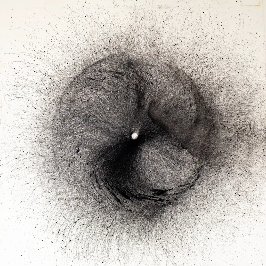 CAMERON ROBBINS Mirror Sea 28/2/19 AEC Albany WA, 2019, wind drawing, pigment ink on watercolour paper, 76 x 75 cm