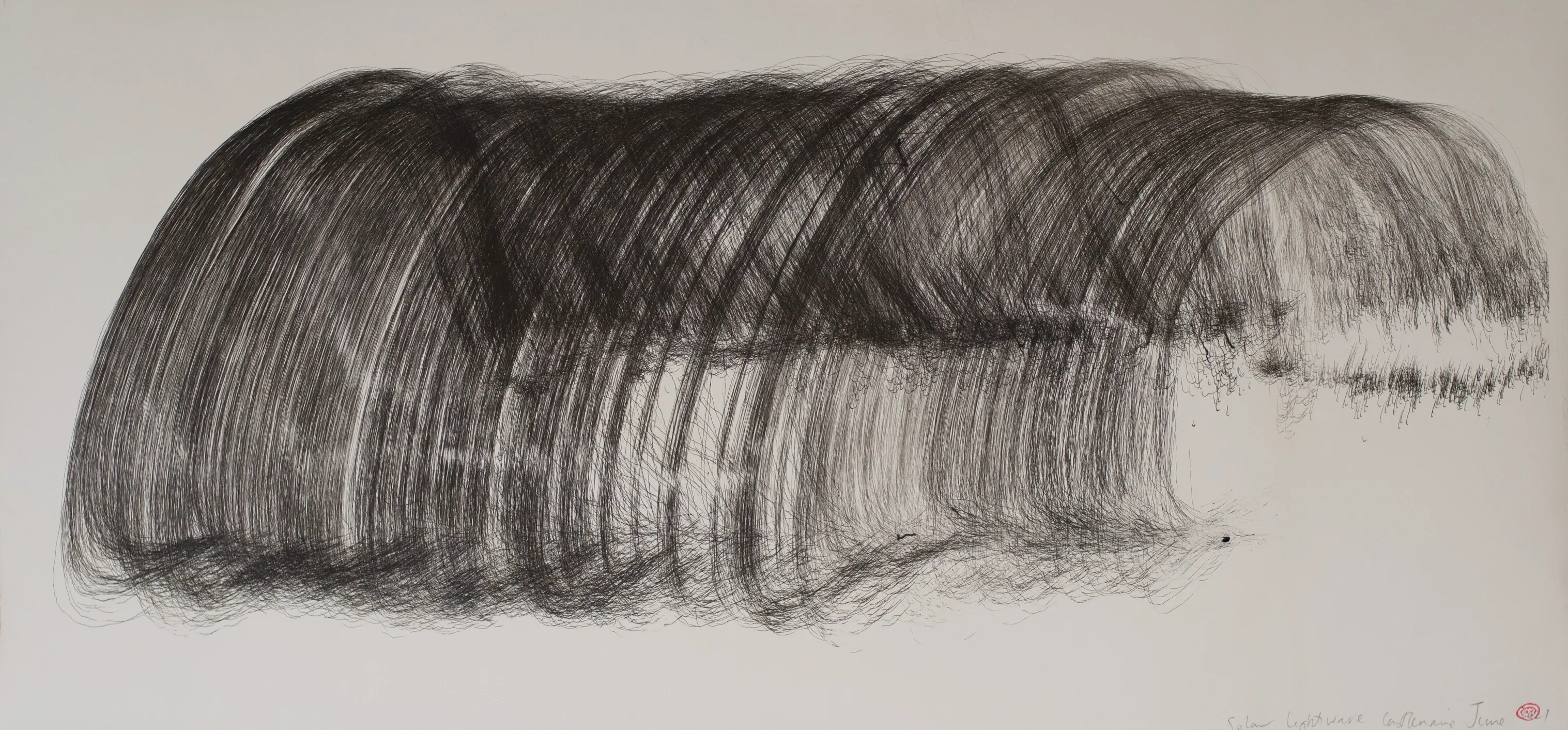 Solar lightwave Castlemaine June 2021, pigment ink on watercolour paper, 38 x 80 cm