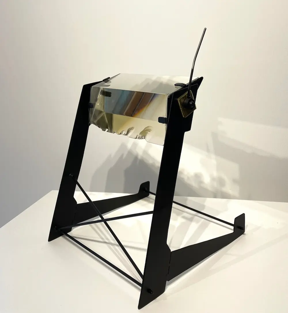 Lighthouse prism no. 8, 2021, optical lighthouse glass, stainless steel 316 & brass, 28 x 28.5 x 25 cm