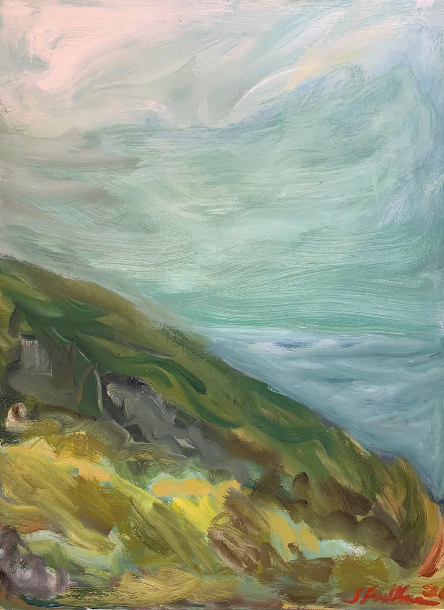 Sarah Faulkner, Sea mist, 2021, oil on board, 61 x 45.5 cm