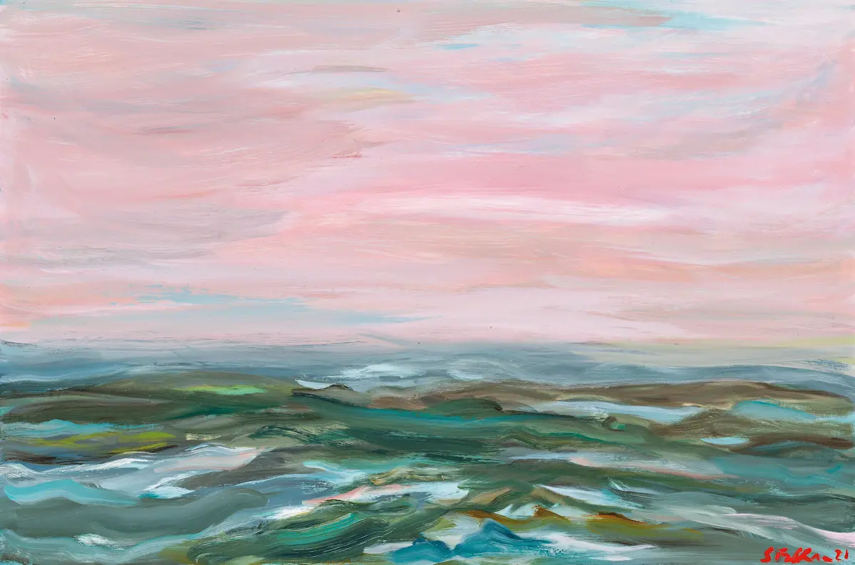 Sarah Faulkner, Mushroom Reef, 2021, oil on board, 61 x 91.5 cm