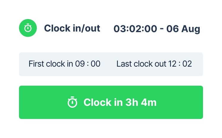 Time Attendance - Clock in / out (No pricing)