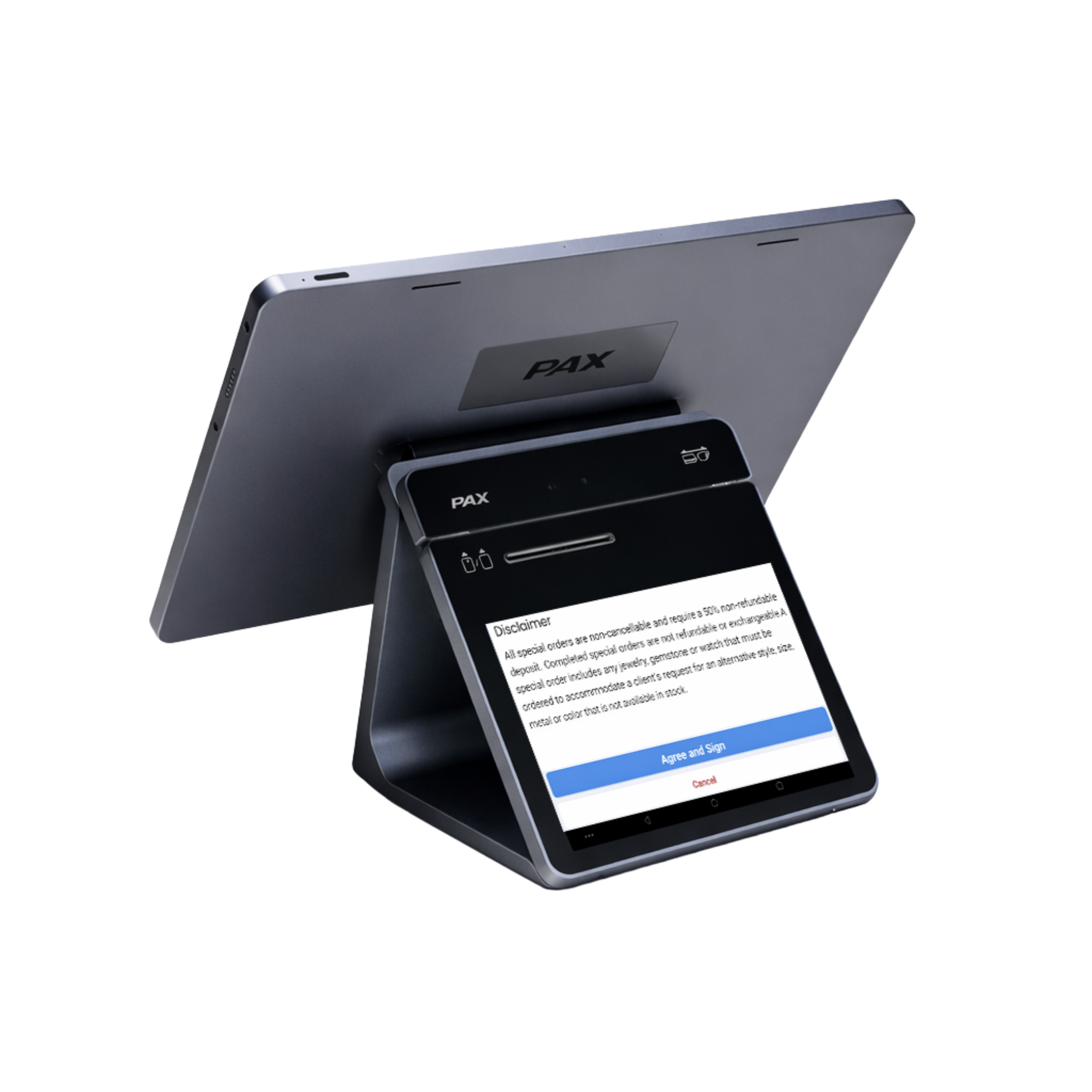 PAX A3700: Compact terminal with dual-head readers and sleek, modern design