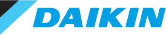 Daikin logo with blue and black geometric design on white background