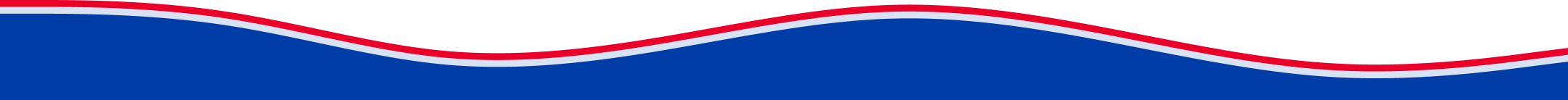Wavy red, white, and blue striped banner with curved design