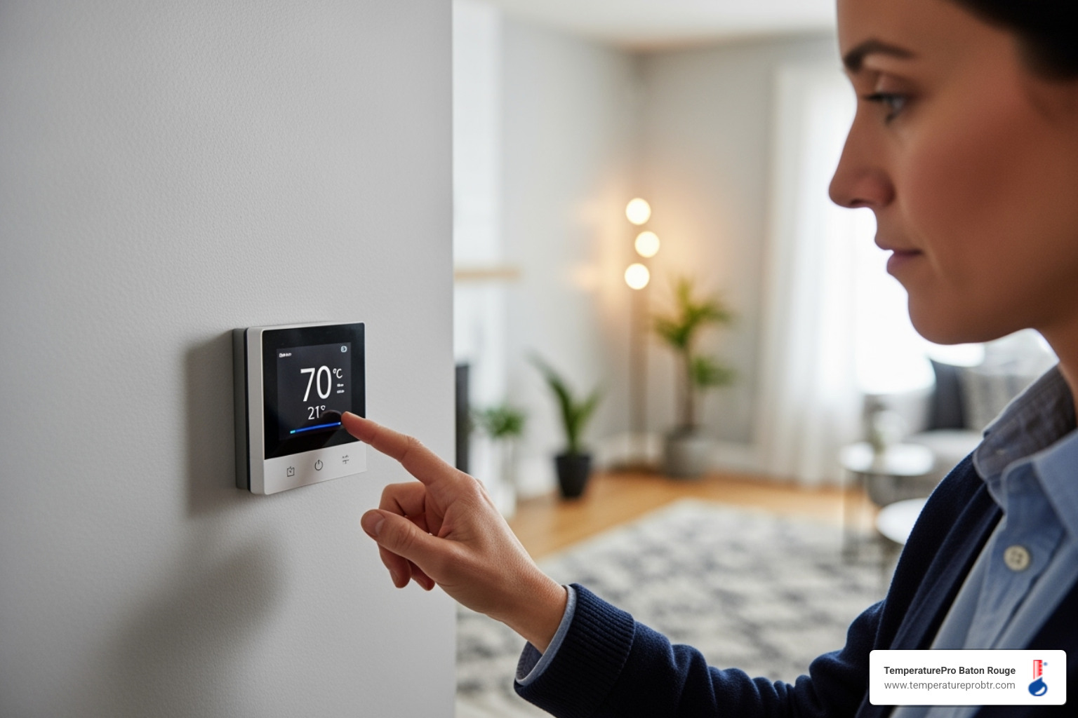 homeowner checking thermostat - heating won't turn on in central la homeowner checking thermostat - heating won't turn on in central la