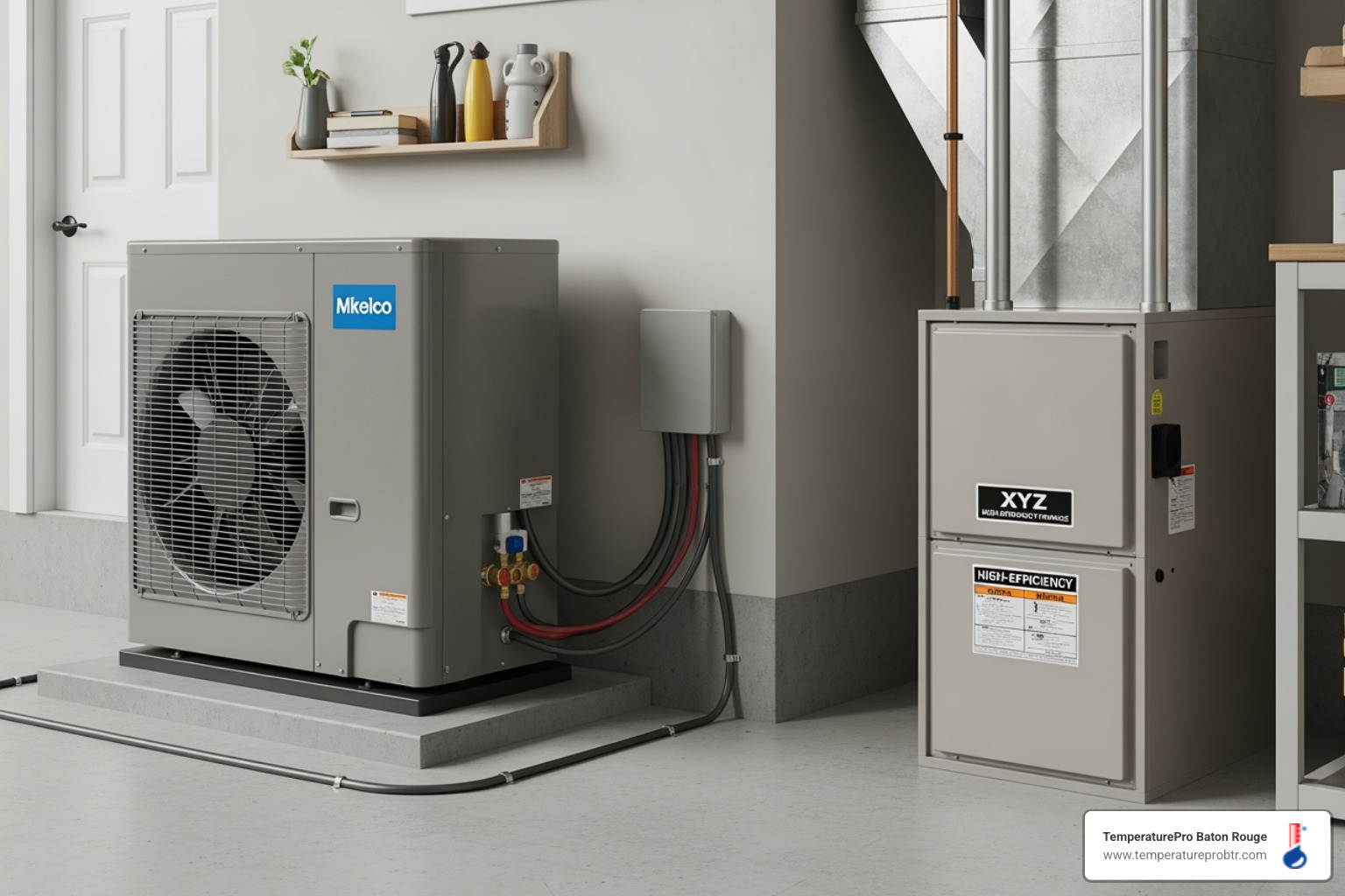 modern heat pump and high-efficiency furnace - heating installation in erwinville la