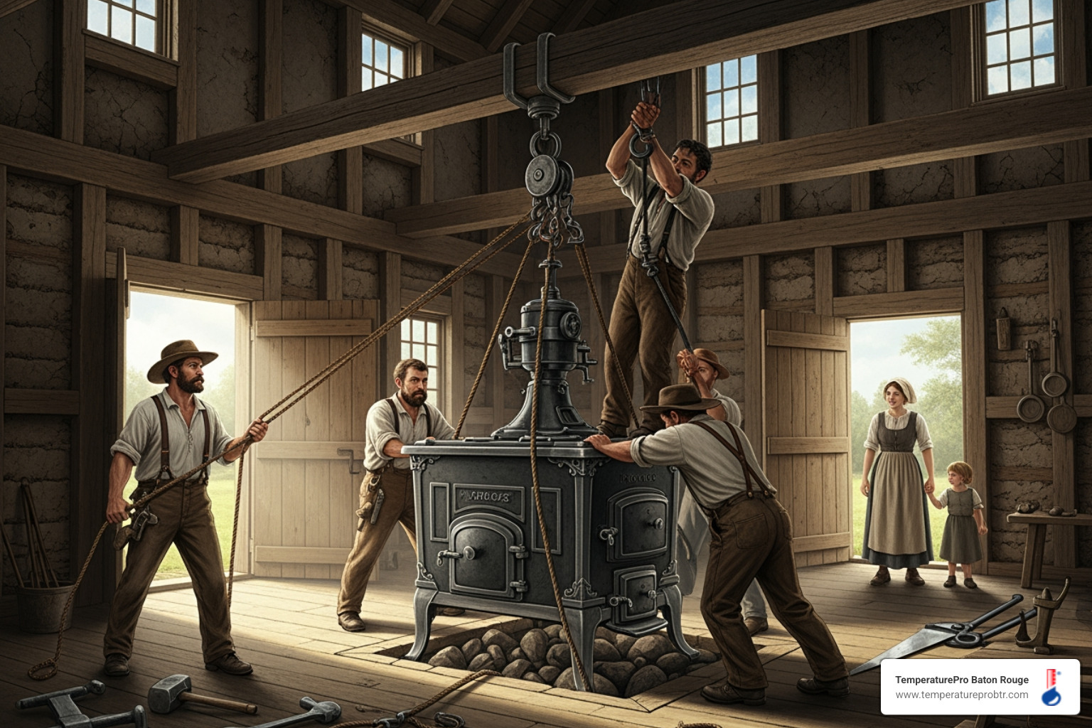 infographic showing the benefits of professional furnace installation including improved energy efficiency with 15-20% savings, proper sizing for home comfort, code compliance and safety, warranty validation and protection, and long-term reliability with fewer repairs - furnace installation in french settlement la