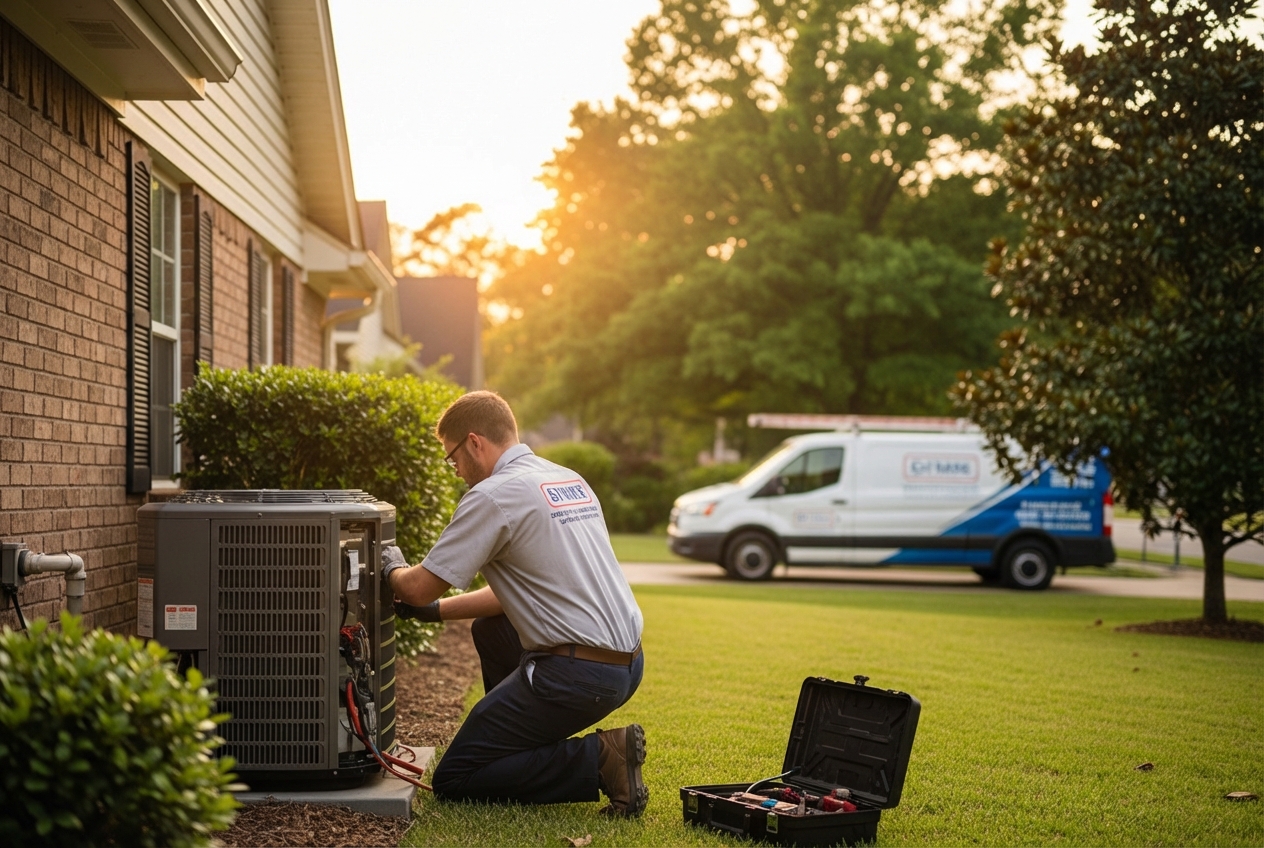 Infographic explaining the top 5 signs of a failing heat pump - emergency heat pump replacement in baton rouge, la