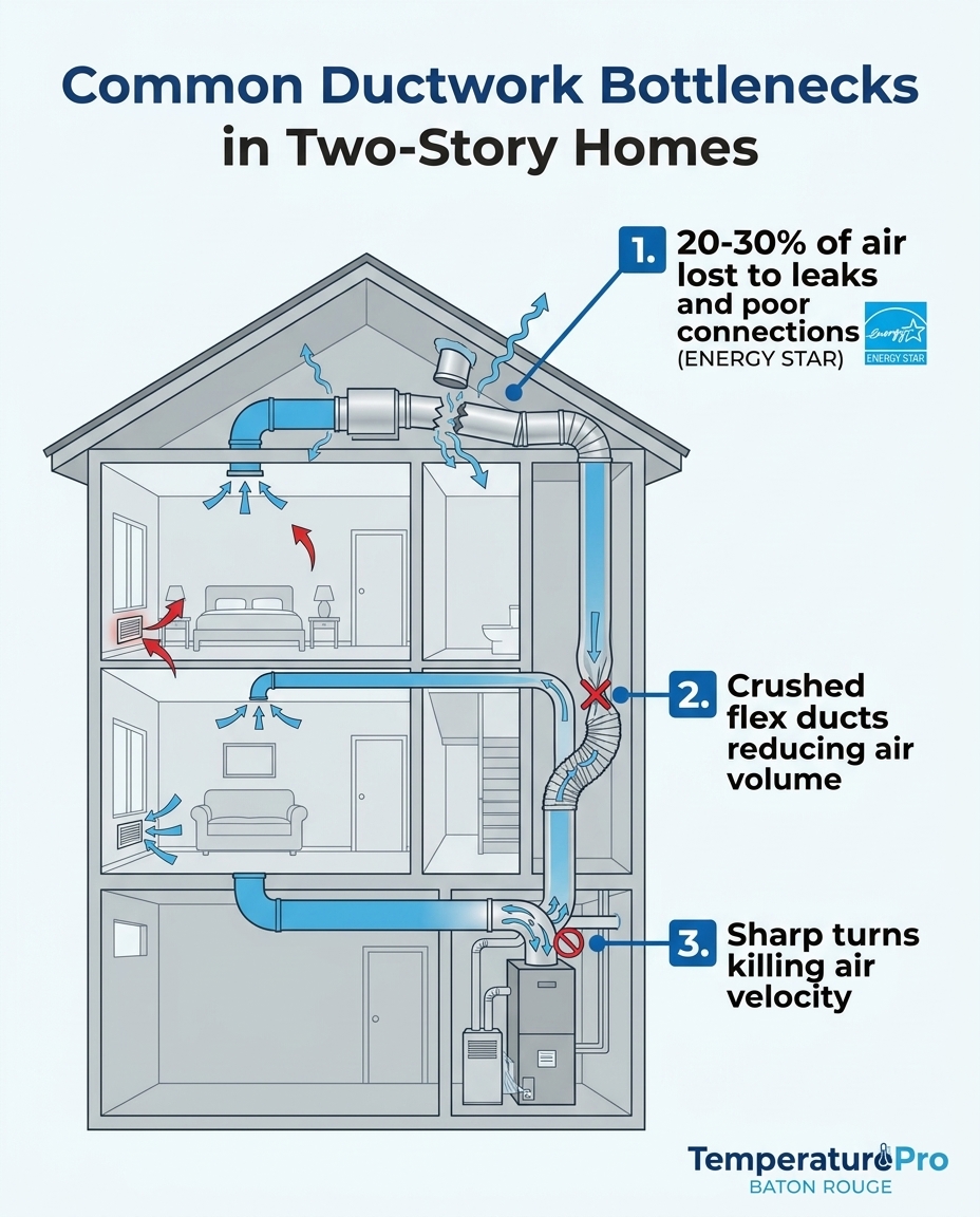 Common Ductwork Bottlenecks in Two-Story Homes